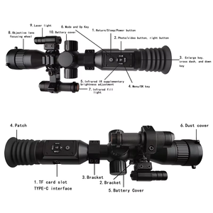 Monocular de visión nocturna Digital de aumento 8x, uso diurno y nocturno HD, alcance infrarrojo negro para caza al aire libre, venta al por mayor de fábrica - Product Image 6