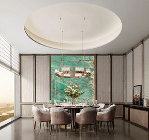 Panel de pared de fondo Interior de cuarcita de Brasil de lujo, losa de cuarcita verde única para PROYECTO DE Hotel Villa - Product Image 4