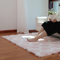 Cutsomize grande taille tapis hirsute rose luxe tapis résistant aux taches fausse fourrure tapis en peau de mouton doux confortable tapis en peluche