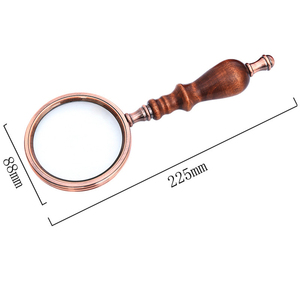 Zinic hợp kim 10x tay cầm bằng gỗ <span class=keywords><strong>Retro</strong></span> lớn cầm tay kính quang học kính lúp - Product Image 5
