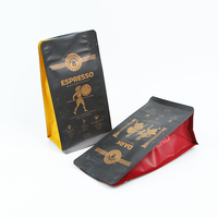 Vente en gros de sacs d'emballage de café de qualité alimentaire imprimés sur mesure pochette zippée avec valve à fond carré pour chewing-gum sushi lait