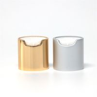 Tutup Botol Flip Top Aluminium Plastik Warna Emas Hitam Putih Ukuran 20/410 24/410 untuk Botol Lotion atau Sampo