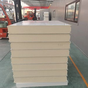 Chất lượng cao Thiết kế công nghiệp cách điện cứng nhắc PU Bảng điều chỉnh 15mm dày 0.4mm màu thép Polyurethane Tấm bánh sandwich cho phòng lạnh - Product Image 2