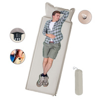 Matelas de camping auto-gonflant avec oreiller intégré, tapis de couchage 3 saisons pour la randonnée, pliable et portable, en PVC Pongee et mousse, pour l'extérieur