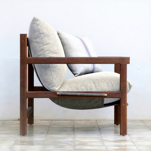 Canapé de jardin en teck moderne Torino, résistant aux intempéries, meubles d'extérieur écologiques pour salon, maison, appartement, hôtel, villa - Product Image 1