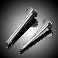 Lot de 100 pièces de tiges de labret en acier avec tête filetée 16G 14G, uniquement pour piercing des lèvres, clous d'oreille et bijoux corporels