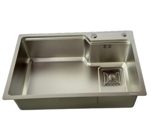 Fregadero de Cocina Moderno Leimanxi de Acero Inoxidable SUS 304 de 1.3mm de Grosor, Modelo 6845 Stretch Craft - Product Image 1