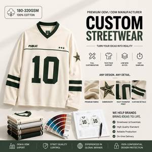 เสื้อยืดแขนยาวสไตล์วินเทจลายปะติดปะต่อสำหรับผู้ชาย ผ้าคอตตอนหนา 280GSM ปักลายเรียบๆ ทรงบ็อกซี่ รับสกรีนโลโก้ เสื้อยืดเปล่าสไตล์สตรีทแวร์ - Product Image 1