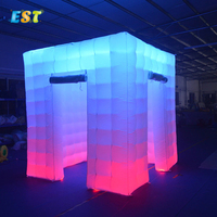 Cabina de fotos inflable con luz LED, caja de fotomatón personalizada en color blanco o negro, Logo personalizado impreso CN