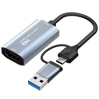 Tarjeta de Captura de Video y Audio 2 en 1 HD a USB Tipo C 1080p para PC, Transmisión de Juegos, Grabación en Vivo, Formato MP4, Precio de Fábrica