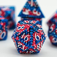 Pour Udixi Logo personnalisé RPG métal donjons et dragons jeu de dés Style polyédrique creux avec échelle de dragon rouge et bleu-personnalisable