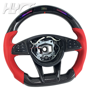 Volant intérieur de voiture en fibre de carbone LED en cuir personnalisé pour <span class=keywords><strong>Mercedes</strong></span>-benz GLC GLE450 C63 C450 E63 W204 W205 W213 - Product Image 3
