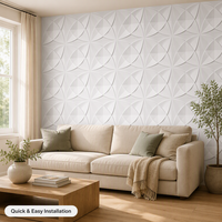 Panneau mural en PVC ignifuge et imperméable 50x50cm à motif floral 3D pour fond mural domestique, vente en gros OEM
