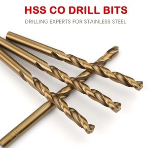 ดอกสว่านเจาะเหล็ก M35 HSS Co Twist Drill Bit 5% โคบอลต์ เคลือบ TiCN 2 ฟลุต 15 เฮลิกซ์ 55HRC สำหรับเจาะเหล็กสแตนเลส ใช้ได้กับเครื่อง CNC - Product Image 3