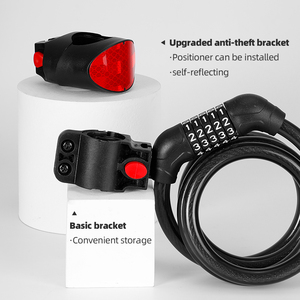 Candado de Cable de Acero con Combinación de 5 Dígitos JOHORSE CB-11004, Antirrobo, Impermeable, Ligero, para Bicicleta Eléctrica de Montaña, Portátil - Product Image 6