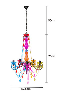 Lanterne suspendue en mosaïque turque, lampe décorative, chandelier en acrylique multicolore de style marocain, porte-bougie - Product Image 3