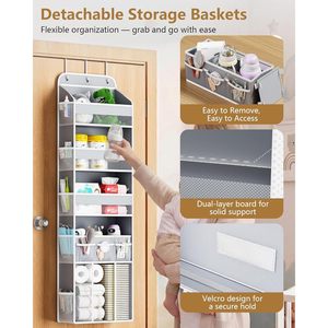 Organizador para Colgar Sobre la Puerta, 18 Compartimentos, Almacenamiento para Bebés, Gris, Tela No Tejida, para Colgar Detrás de la Puerta, Ropa de Bebé - Product Image 3