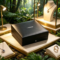 PU-Leder Schmuckbox mit Samtfutter und Metall-Druckknopf, Individuelles Logo für Halsketten- und Armbandaufbewahrung sowie Luxus-Schmuckgeschenkverpackung