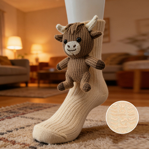 Calcetines de Invierno de Alta Calidad, Transpirables, con Diseño de Animales, Tejido de Punto, Calcetines Navideños Lindos con Dibujos Animados - Product Image 3