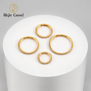 ASTM F136ไทเทเนียมด้านข้างง่ามชุดครึ่งวงกลมลูกบาศก์เพทายจมูก Cilcker หอยสังข์เจาะ - Product Image 5