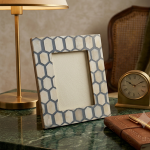 Premium Modern Rectangular <b>Frame</b> <b>Black</b> White Geometric Design Bone Inlay Handmade Wooden <b>Photo</b> <b>Frame</b> Tabletop Customized - Product Image 1