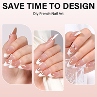 Faux ongles en amande à bout français en vrac, 180 pièces, 15 tailles, couvrance totale, à presser, couleur nude naturelle, fournisseur OEM de marque privée