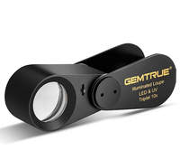 High Quality 10x 21mm LED & UV Diamond Loupe Handheld Optical Magnifying Glass for Jewelry & Gemstone Inspection
