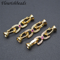 Design de mode Anti-rouille sans Nickel plaqué or CZ Pave perles grande taille forme irrégulière Bracelet à ressort fermoirs