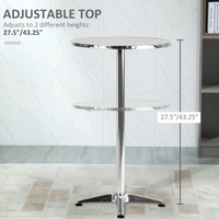 Table et chaises de bar rondes pliantes en aluminium, modernes, portables, pliables, pour l'extérieur, patio, jardin, usage commercial, intérieur, couleur argent