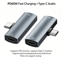 Adaptateur audio USB C vers 3,5 mm avec charge PD 60W, répartiteur Type C 2 en 1 en aluminium pour iPhone 16, Samsung, iPad, MacBook, ordinateur portable