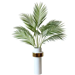 Artificial Decoration M199 Wholesale Artificial Plants Leaves Real Touch Areca Palm Leaf Artificial Tropical Palm Leaves For Party Home Decoration