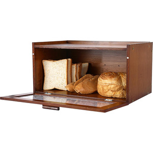 Boîte à pain en bambou grande capacité, double couche, avec couvercle rabattable, pour rangement de cuisine, utilisation sur comptoir - Product Image 5