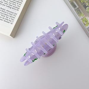 SIE STAGET ELEGANZ koreanische Farbige Strasssteine große Größe Blumen und Blätter Haarclip - Product Image 6