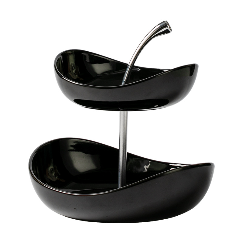 Plateau à fruits cerises (grand, double épaisseur/noir argenté)