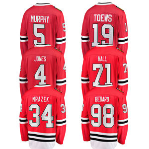 2024芝加哥冰球运动衫刺绣衬衫，带有徽标 #98 Bedard #17 Foligno #5 Murphy #23缝制制服运动服 - Product Image 1