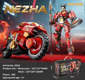 Juego 2 en 1 de Bloques de Construcción 3D de Motocicleta Guerrero Transformable, <span class=keywords><strong>Juguete</strong></span> de Ladrillos para Armar, Regalo de Cumpleaños para Niños, Modelo de <span class=keywords><strong>Juguete</strong></span> - Product Image 5