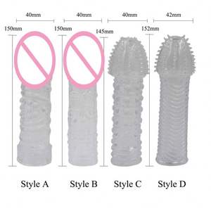 Wiederverwendbares Silizium-Kondom mit Spike Sexspielzeug für Männer Dildo-Seiche Kondome Vergrößerung Ärmel Penisbezug Penisring - Product Image 2