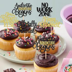 ที่เสียบตกแต่งคัพเค้ก 30 ชิ้น ลาย Happy Retirement สำหรับคนเกษียณอย่างเป็นทางการ ไม่ทำงานอีกต่อไป ของตกแต่งเค้กสีดำทอง อุปกรณ์จัดปาร์ตี้ - Product Image 3