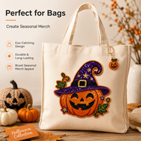 Parche Termoadhesivo de Lentejuelas Bordadas de Halloween, Insignia Personalizada de Calabaza para Chaquetas, Mochilas, Sombreros, Programas de Regalos de Temporada