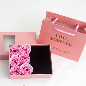 Oorbellen Ketting Zwart Sieraden Papier Doos Zeep Bloemen Rose Geschenkdoos Voor Valentijnsdag - Product Image 2