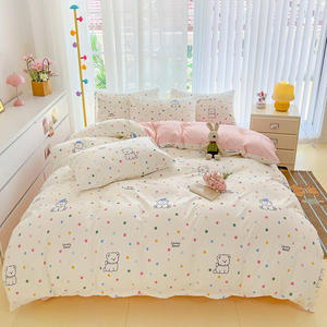 Bán Buôn Phim Hoạt Hình In Bộ Đồ Giường Đặt Polyester Đốm Thiết Kế 4 Mảnh Duvet Cover Với Gối Trẻ Em Phòng Trang Trí Nội Thất - Product Image 2