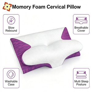 Almohada Ergonómica de Espuma Viscoelástica con Contorno de Cuerno de Buey, Almohada Ortopédica de Soporte Cervical para Dormir de Lado, Boca Arriba y Boca Abajo - Product Image 5
