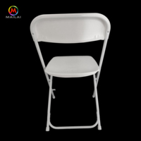 Chaise pliante de jardin en plastique blanc en résine PP pour mariage et banquet, vente en gros