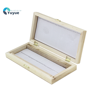 Caja de Madera para Portaobjetos de Microscopio Biológico con 50 Portaobjetos, Contenedor de Muestras para Ciencias Médicas - Product Image 1