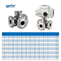 YNTO personnalisé DN50 ~ DN100 6 pouces Double bride en acier inoxydable 3 voies vanne à boisseau sphérique actionneur électrique pour bride d'air de contrôle de l'eau