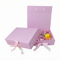 Boîte cadeau magnétique personnalisée avec logo, emballage en papier pliable avec ruban, boîte de luxe pour fleurs et présentation en magasin