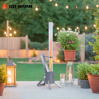 Chauffe-terrasse à granulés de bois sans fumée en acier inoxydable de haute qualité avec tube en verre, design moderne