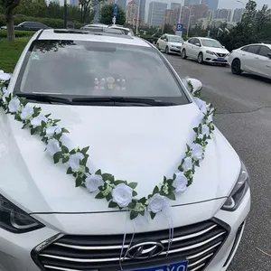 V-C01 Personnalisé De Voiture Artificielle Fleur ROSE GUIRLANDES Bijoux De Mariée Couple Décor Fleur Guirlande De Mariage Décoration De Voiture