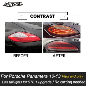 Yüksek kaliteli tak ve çalıştır led arka lambası için yükseltme 2010-2013 Porsche panamera 970 kuyruk lambası