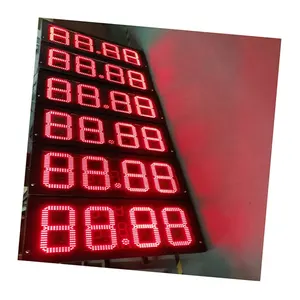 Pylon Sign For Station Red Gas Price Led Display